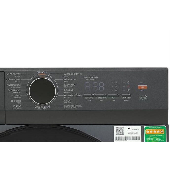 Máy giặt sấy Toshiba Inverter giặt 13 kg - sấy 8 kg TWD-T21BU140UWV(MG)