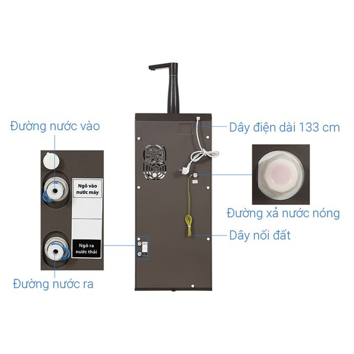 Máy lọc nước RO nóng nguội lạnh Toshiba TWP-W1905SV(MB) 3 lõi