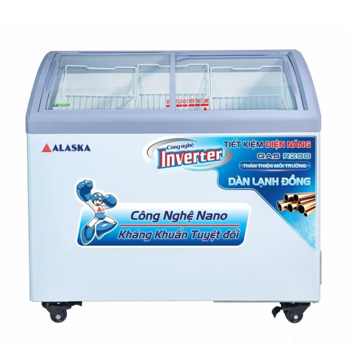 Tủ Đông Kính Cong Alaska inverter KC-210CI 210 lít